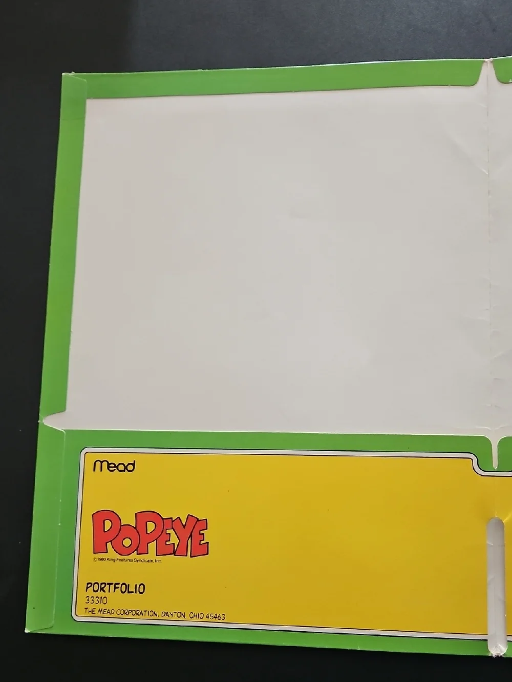 Vtg 2 pocket folder featuring Popeye The Sailor 
